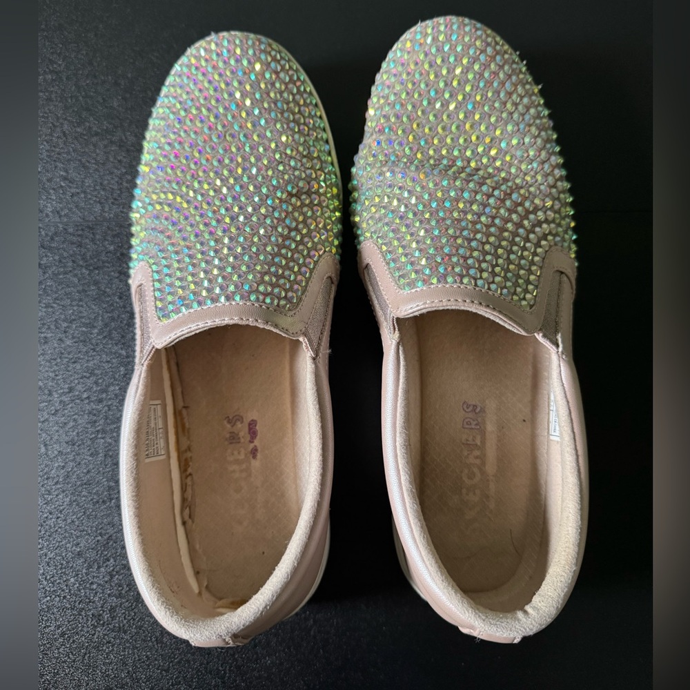 Skechers Pink Rhinestone Slip-On Shoes 8.5
